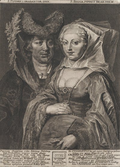 San Pepin I y su hija, Santa Begga, 1732 de Anton Joseph von Prenner
