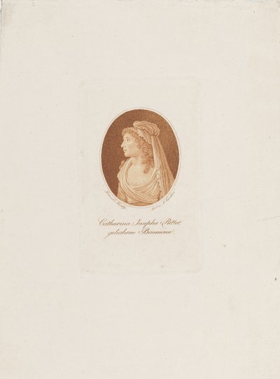 Retrato de Katharina Josepha Ritter, nacida Baumann, c. 1800 de Anton Karcher