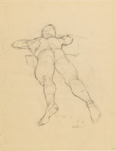 Anton Kolig Desnudo masculino reclinado de espaldas de Anton Kolig
