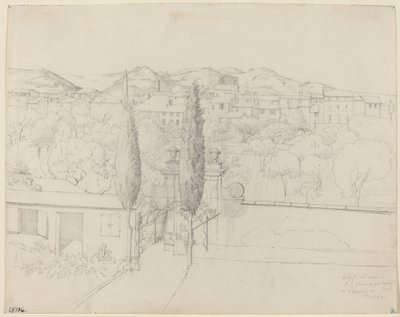 Vista desde mi ventana, via valfonda en Florencia (Jardines en Florencia vistos desde la ventana del artista) de Anton Krüger