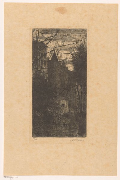 El castillo de Pau al atardecer de Anton L. Koster (signed by artist)