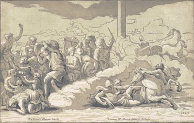 Los israelitas cruzando el Mar Rojo, ca. 1740 de Anton Maria Zanetti