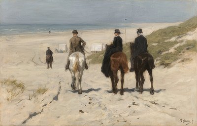 Paseo a caballo en la playa. 1876 de Anton Mauve