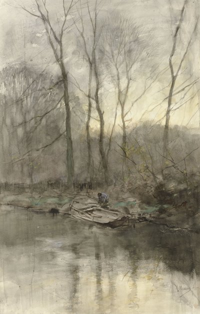 Borde del bosque de la ribera de Anton Mauve
