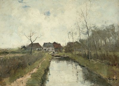 Casa de campo en una zanja de Anton Mauve