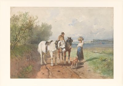 Hablar en una carretera rural de Anton Mauve