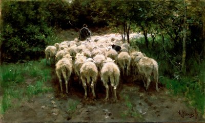 Ovejas en el bosque, siglo XIX de Anton Mauve