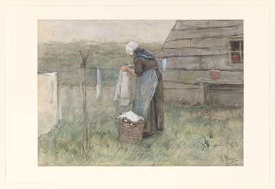 Mujer en un tendedero de Anton Mauve