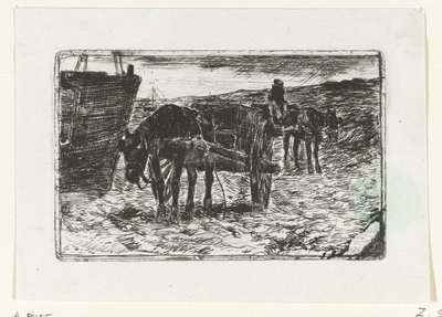 coches en la playa de Anton Mauve