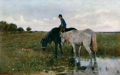 Abrevando caballos, 1871, 1912 de Anton Mauve