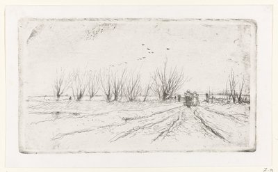 Paisaje de invierno con lecheras de Anton Mauve