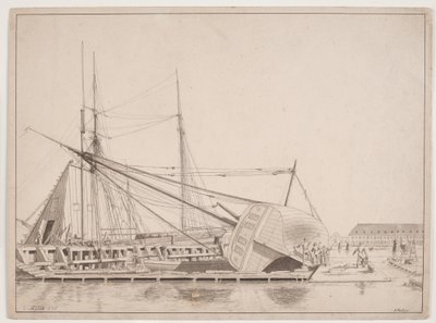 Junto a un astillero. Puerto de Copenhague de Anton Melbye
