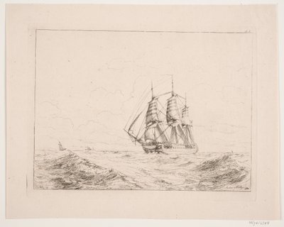 Un barco de línea de Anton Melbye