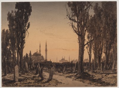 Cementerio turco. Scutari de Anton Melbye
