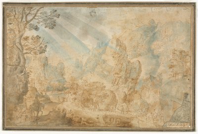Paisaje montañoso con figuras de Anton Mirou
