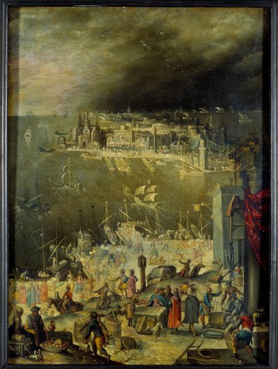 Vista de un puerto marítimo de Anton Mozart
