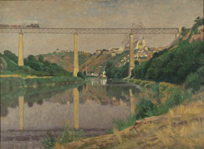 Esloveno: Ciudad con un puente ferroviario de Anton Nowak
