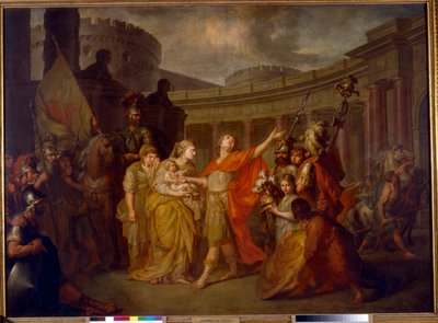 Las despedidas de Héctor y Andrómaca: partiendo hacia la guerra de Troya Héctor, deja a su esposa e hijo Astyanax (Despedida de Héctor a Andrómaca) - Óleo sobre lienzo de Anton Pavlovich Losenko (1737-1773) de Anton Pavlovich Losenko