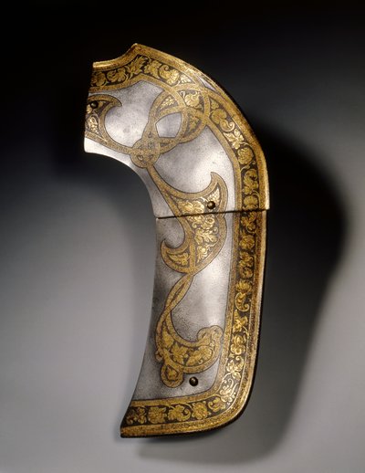 Placa de pomo de una silla de montar de la guarnición "Flechtband" de Rodolfo II y el Archiduque Ernesto, Viena, c.1571 de Anton Peffenhauser