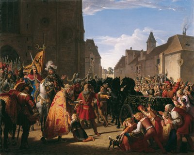 El hijo del rey Premysl Ottokar, Wenceslao, pide a Rodolfo de Habsburgo el cuerpo de su padre, 1826 de Anton Petter