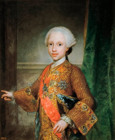 Retrato de Francois Xavier de Bourbon (1757-1771), Infante de España, Caballero del Espíritu Santo (Espíritu Santo). Pintura de Anton Raphael Mengs (1728-1779). Hacia 1765. Madrid. Museo del Prado. de Anton Raphael Mengs