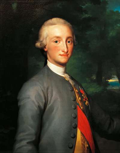 Retrato de Carlos IV de Borbón, Príncipe de Asturias y Rey de España de Anton Raphael Mengs