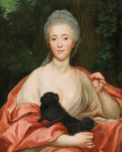 Retrato de la Duquesa Mariana de Silva-Bazán y Sarmiento con perro de Anton Raphael Mengs