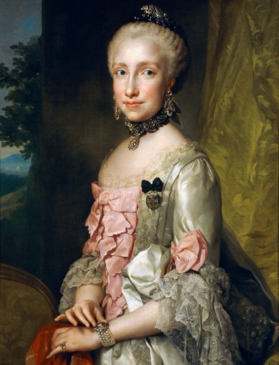 Retrato de María Luisa de Borbón en ocasión de su compromiso matrimonial de Anton Raphael Mengs