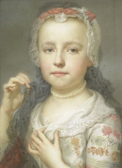 Retrato de una niña, posiblemente Julie Carlotta Mengs, hermana del artista, 1742-44 de Anton Raphael Mengs