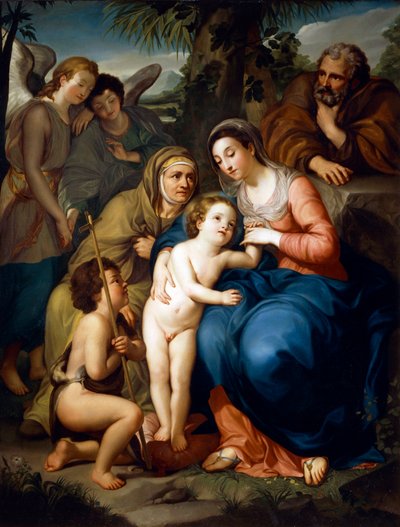 La Sagrada Familia con Santa Isabel, San Juan Bautista y dos ángeles de Anton Raphael Mengs
