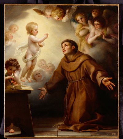 El Niño Jesús apareciéndose a San Antonio de Padua, c.1765 (óleo sobre lienzo) de Anton Raphael Mengs