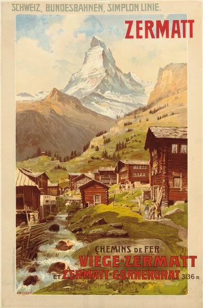 Zermatt, c.1900 de Anton Reckziegel
