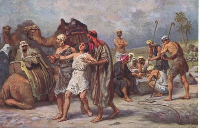 José vendido por sus hermanos, de la Historia de la Biblia de Hulbert publicada por The John Winston Company, 1932 de Anton Robert Leinweber