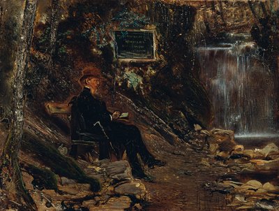 El escritor Hermann Rollett en la cascada de Anton Romako