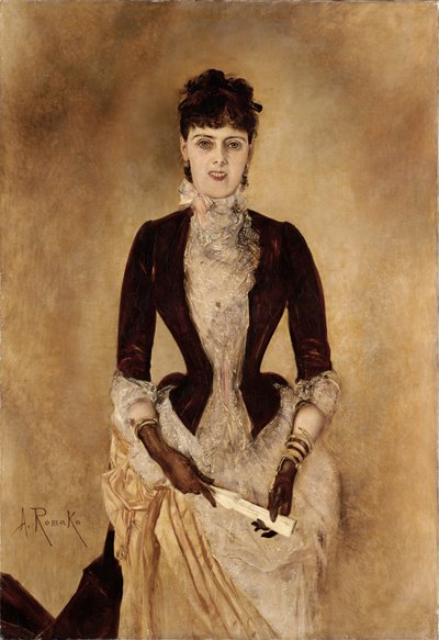 Retrato de Isabella Reisser - Romako, Anton (1832-1889) - 1885 - Óleo sobre lienzo - 130,5x90 - Museo Leopold, Viena de Anton Romako