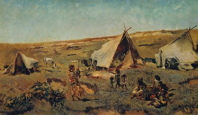 Campamento de gitanos en la Puszta de Anton Romako