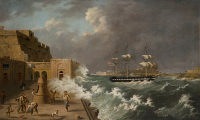 Escena del puerto, Malta de Anton Schranz