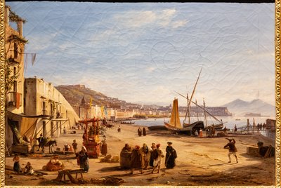 Playa de Chiaia desde Mergellina de Anton Sminck Pitloo