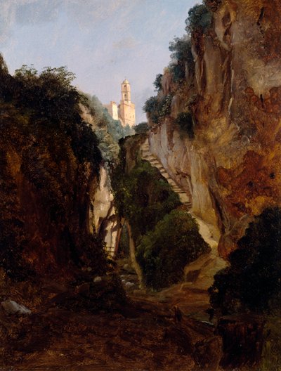 Desfiladero rocoso en Sorrento, de Anton Sminck Pitloo (1791-1837), Países Bajos, siglo XX de Anton Sminck Pitloo