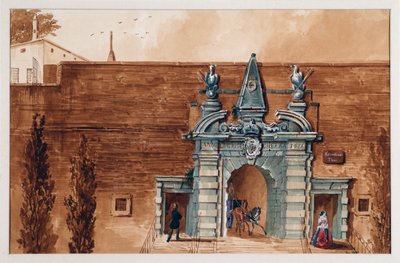 El viejo Kärntnertor en Viena desde el exterior de Anton Stutzinger