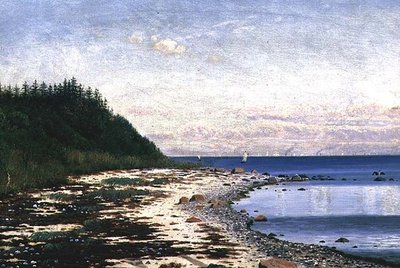 Barcos de vela en la costa de Langeland de Anton Thorenfeld