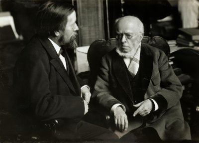 A. v. Menzel en su apartamento con A. v. Werner de Anton Alexander von Werner