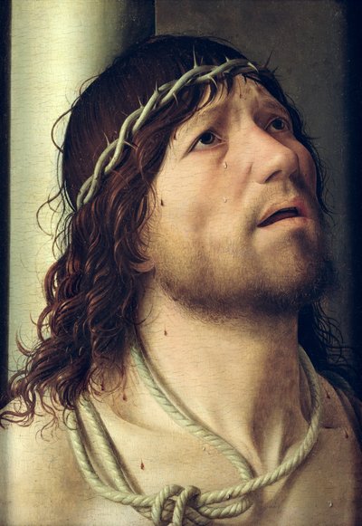 Cristo en la columna, c.1475 (detalle) de Antonello da Messina