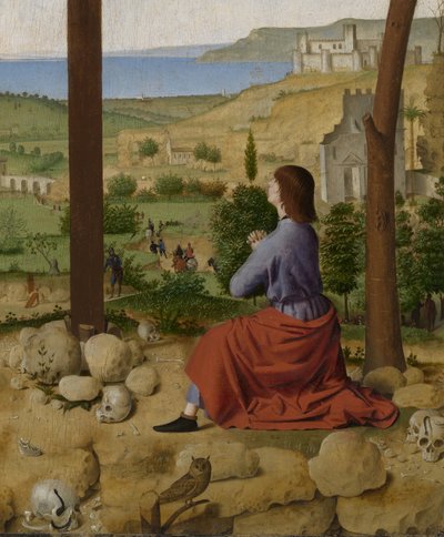Crucifixión, con María y Juan de Antonello da Messina