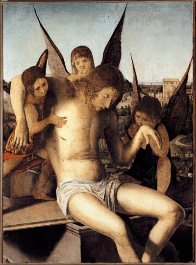 Piedad con tres ángeles de Antonello da Messina