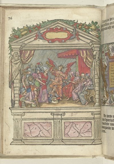 Escenario con representación alegórica en Grote Markt, 1578 de Antoni van Leest