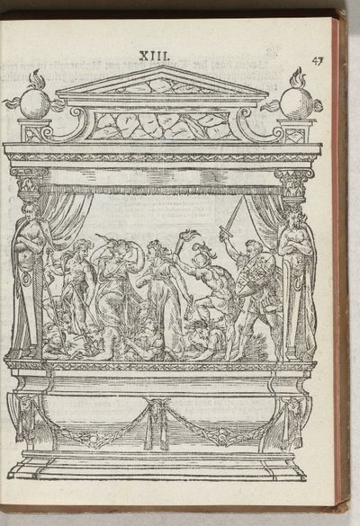 Segundo andamio decorado con escenario: el príncipe ahuyenta la guerra y la discordia, 1577 de Antoni van Leest