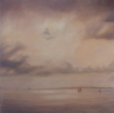 Familia de barcos, 2014 (óleo sobre lienzo) de Antonia Myatt