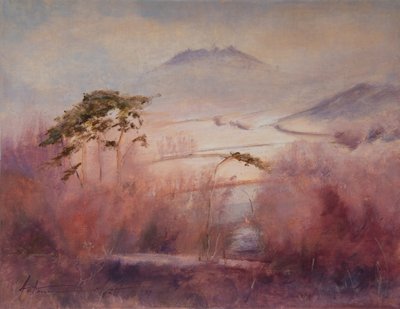 Frozen Valley, Somerset, 2023 (óleo sobre lienzo) de Antonia Myatt