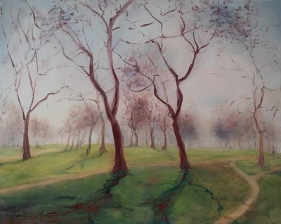Hyde park, Londres, 2012 (óleo sobre lienzo) de Antonia Myatt